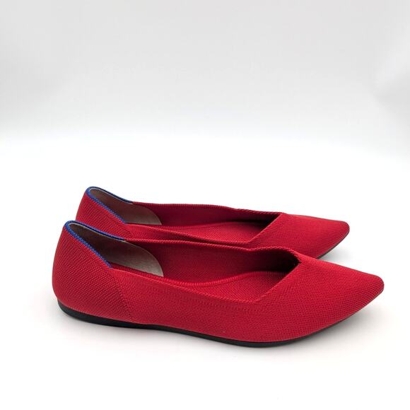 Rothy’s The Point II Pointed Toe Flat Shoes Women's Bright Red Size US8.5 EU39 - Picture 4 of 11